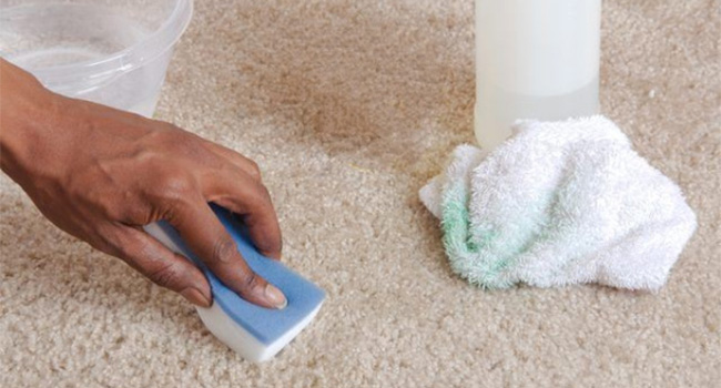 Cleaning carpet with coldwater